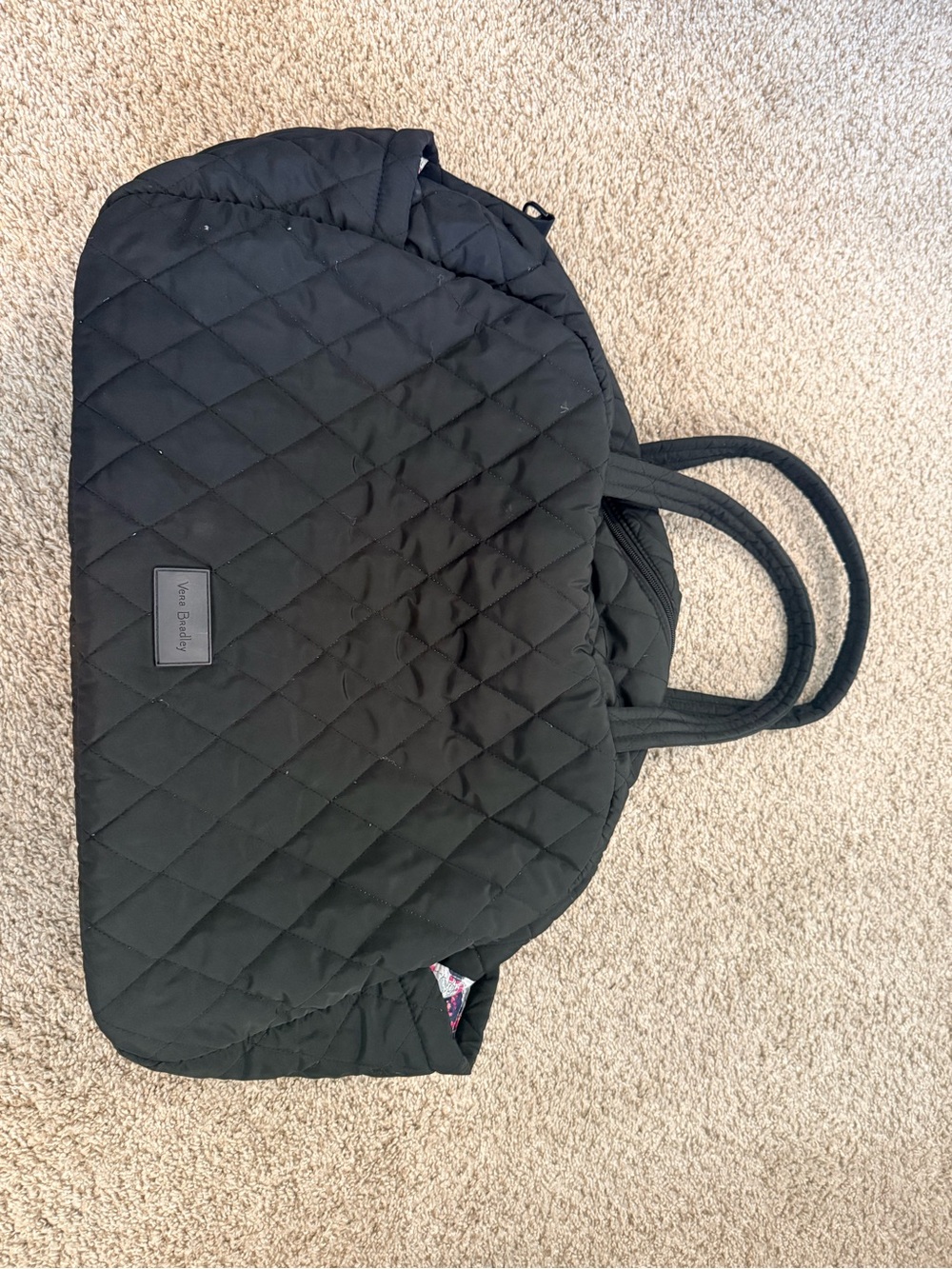 Vera Bradley Black Quilted Carryall Tote